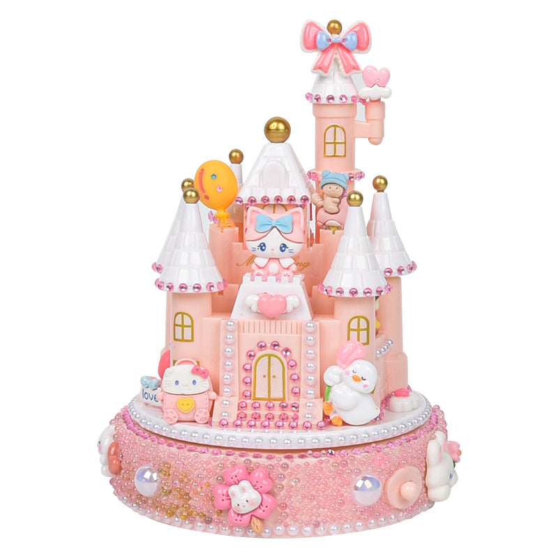 Castle Music Box Handmade DIY Cream Glue Material Package Sticky Diamond Children's Puzzle Girl Christmas Gift