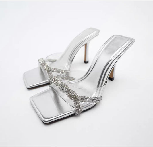 Silver Shiny High Heels