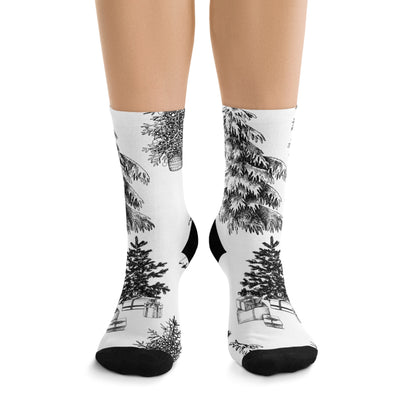 LCM23 White Xmas Recycled Poly Socks