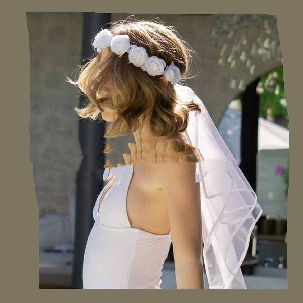 White Garland Headdress Props