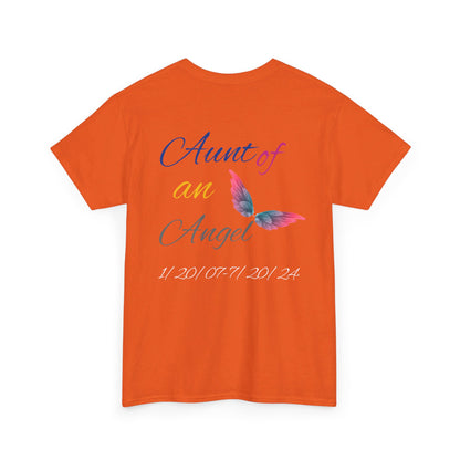 Aunt of an Angel For my family in Honor of Maria Pollock Unisex Heavy Cotton Tee(back customizable for name)