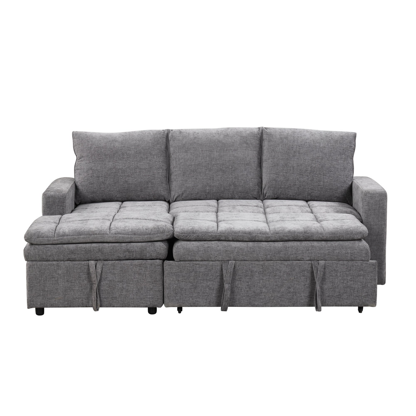 Soft Upholstered Sectional Sofa Bed with Storage Space, Suitable for Living Rooms and Apartments.