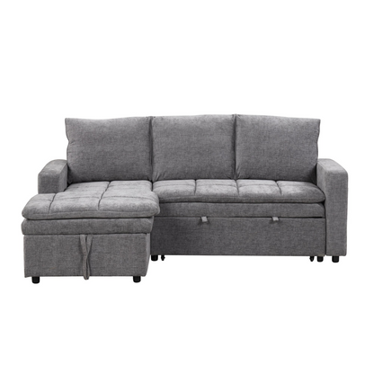 Soft Upholstered Sectional Sofa Bed with Storage Space, Suitable for Living Rooms and Apartments.