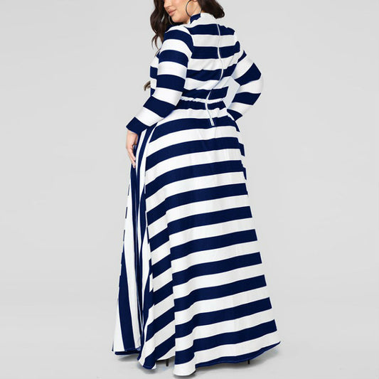 Plus Size Striped Woman''s Dress