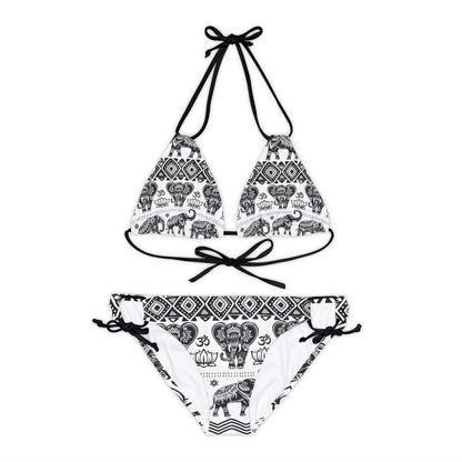 LCM23 African Elephant Print Strappy Bikini Set (AOP)