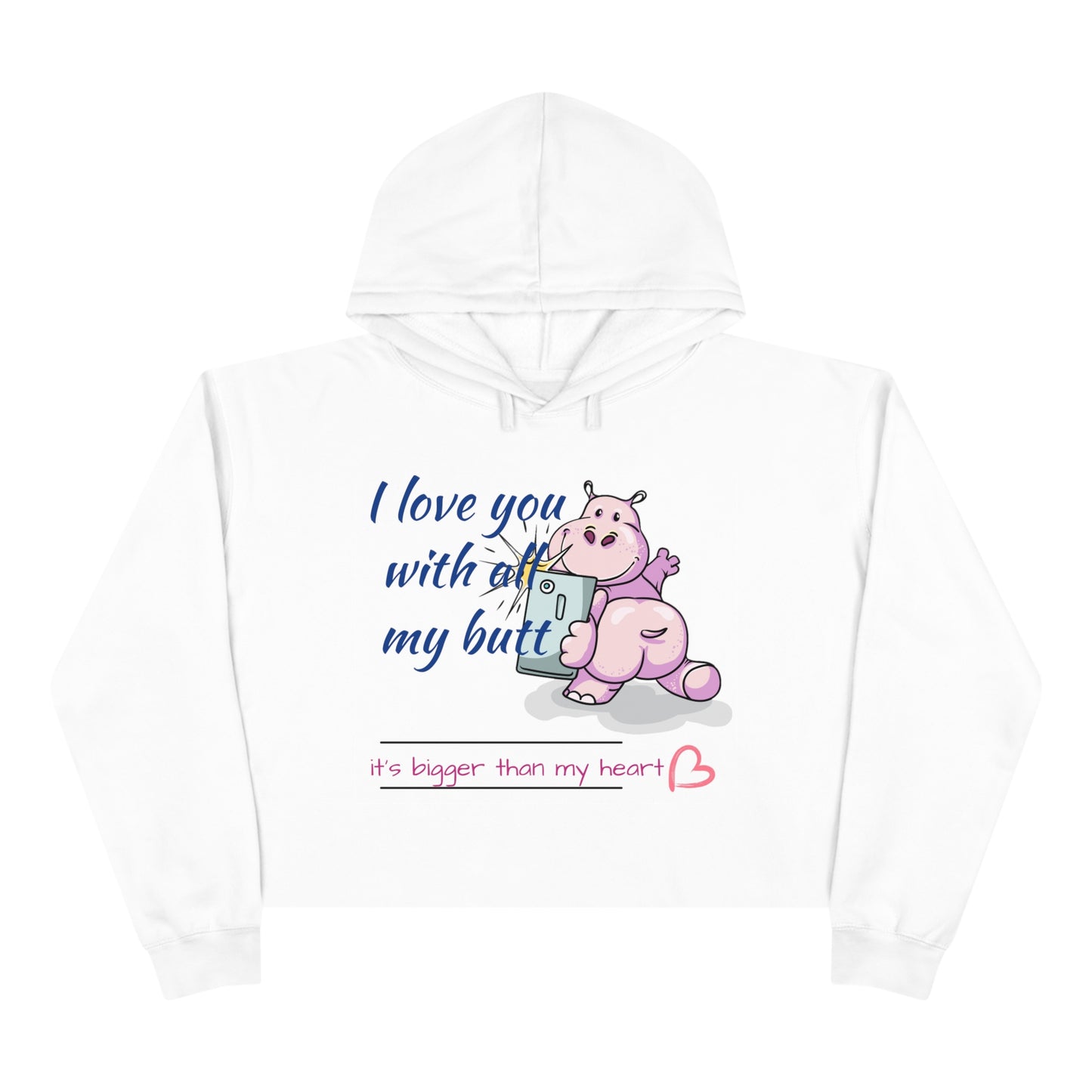 Le' Coop Merch 23 Butt/Heart  Crop Hoodie