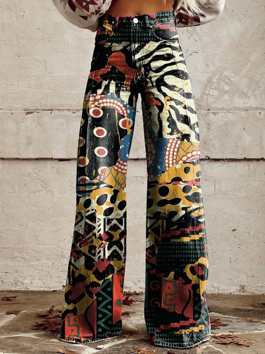 Women's Printed Thin Imitation Jeans