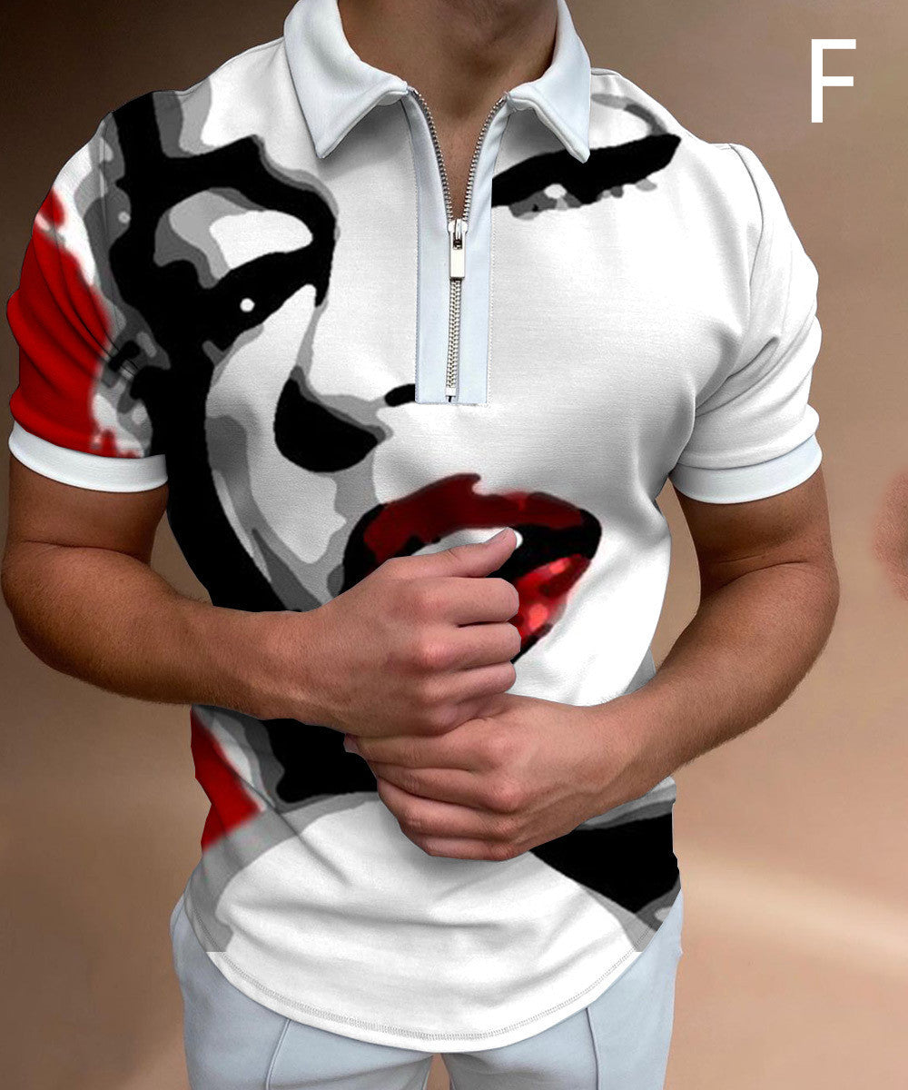 Face Art Print Short Sleeve Men's Shirt