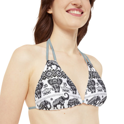 LCM23 African Elephant Print Strappy Bikini Set (AOP)