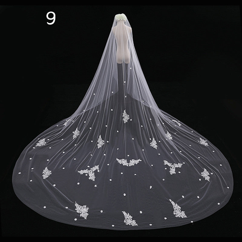 Bride Wedding Veil Long Long Tail