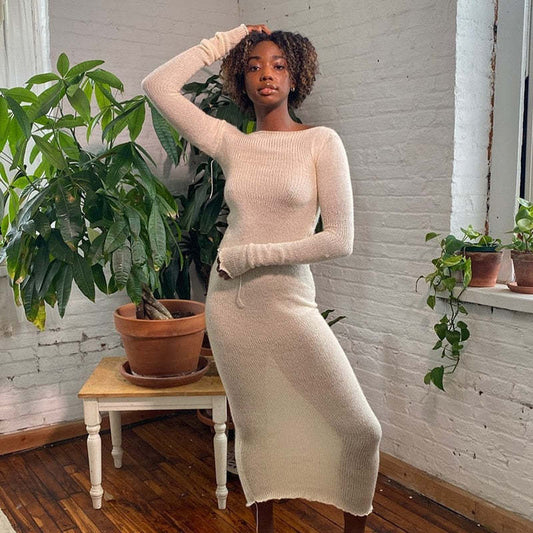 Fall Women's Clothing Slim Fit Hip-wrapped Sweater Dress