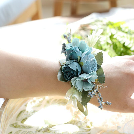 Bridesmaid Wrist Flower Simulation Flower Groom Best Man Corsage