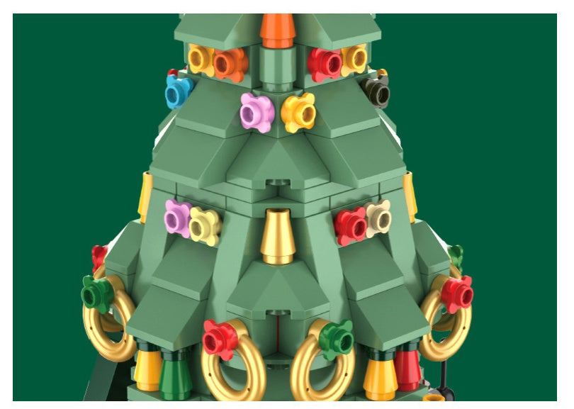 Christmas Tree Blocks Spin Music Box