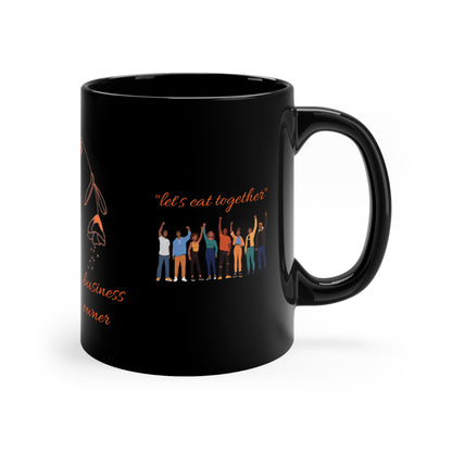 Black Owned Savannah "BOS"  Black Coffee Mug, 11oz