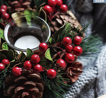 Pine needle branch candlestick garland