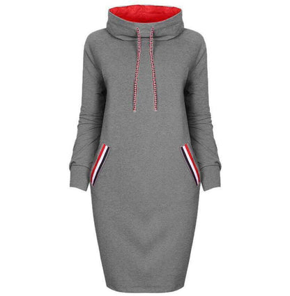 Autumn winter dress w/hood