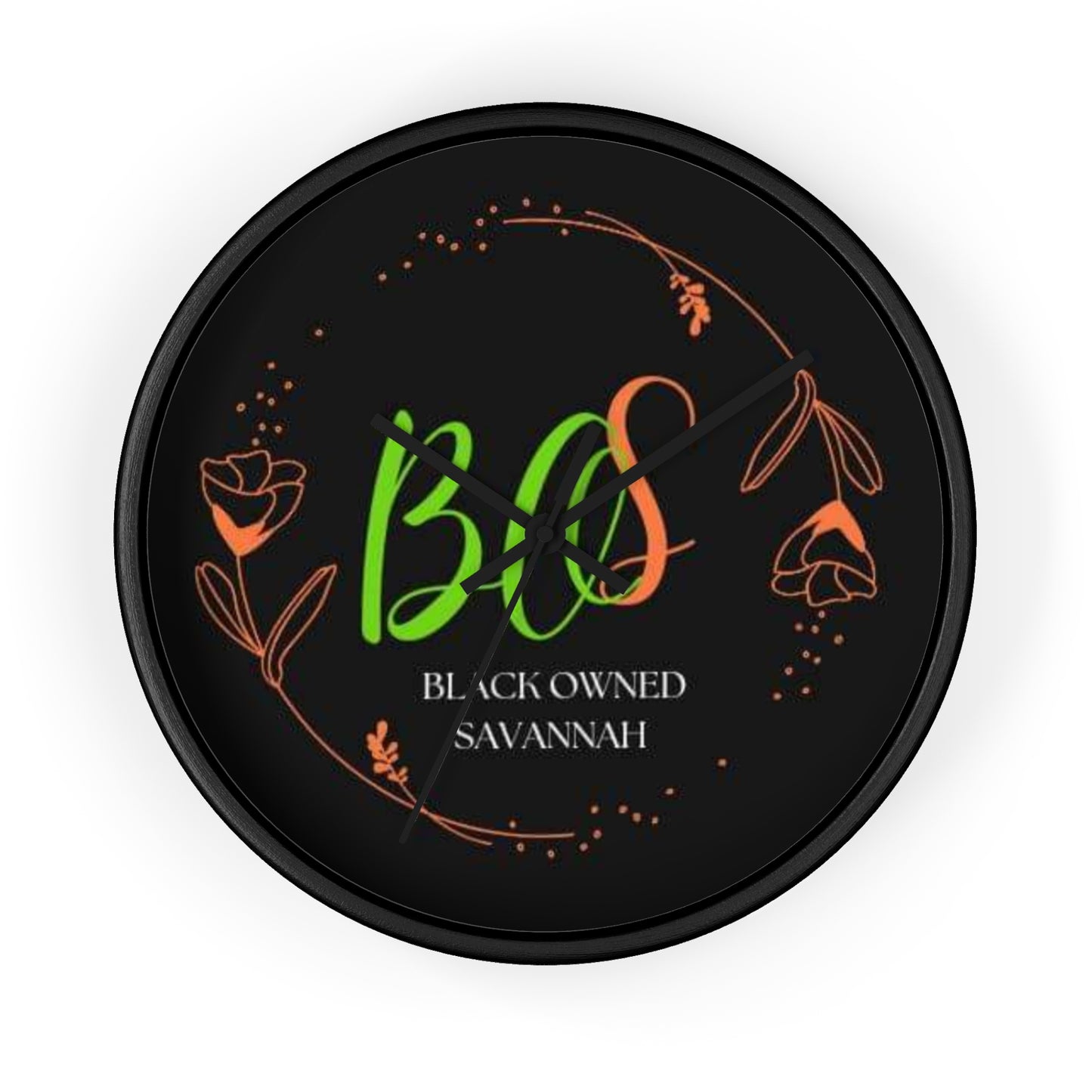 Black Owned Savannah  "BOS" Wall Clock