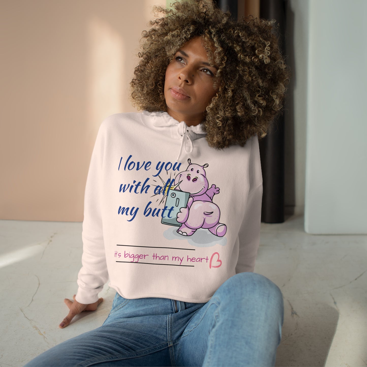 Le' Coop Merch 23 Butt/Heart  Crop Hoodie