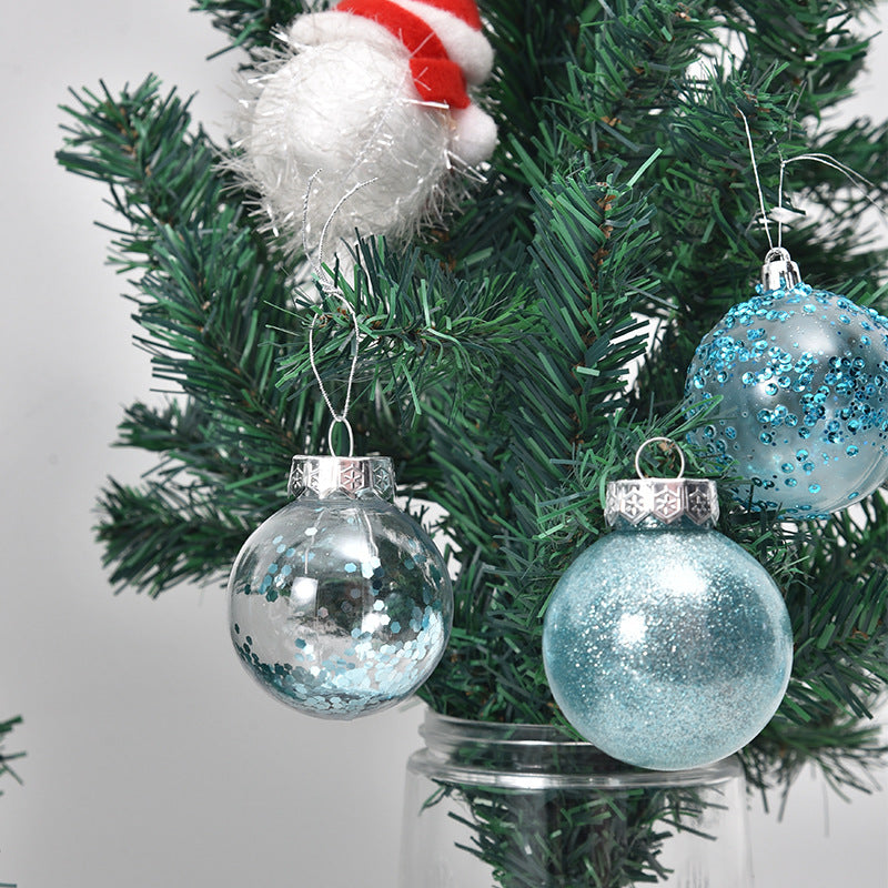 6cm30PCSpet Transparent Christmas Ball Set