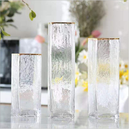 Transparent Gold-painted Glass Vases Flower Home Decor Wedding Decoration