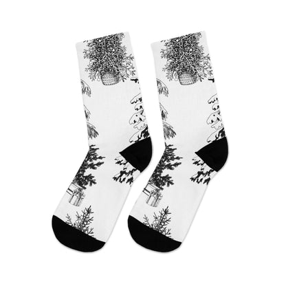 LCM23 White Xmas Recycled Poly Socks