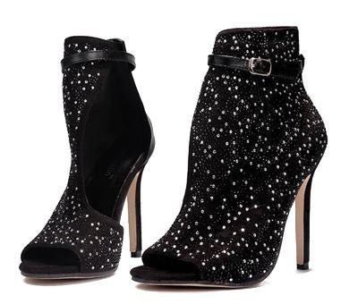 Fishbill Rhinestone Heels