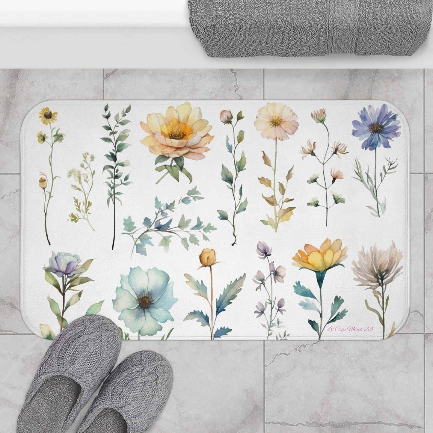 Le' Coop Merch 23 Summer Flowers Bath Mat