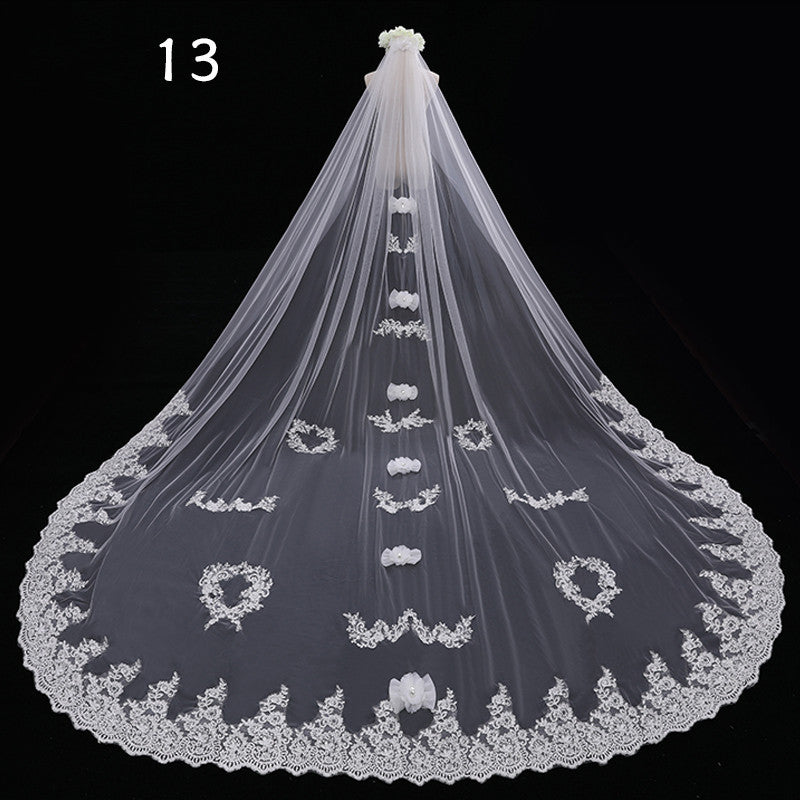 Bride Wedding Veil Long Long Tail