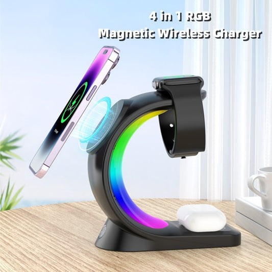 4 In 1 Magnetic Wireless Light Charging Station For Airpods Pro I-phone Watch