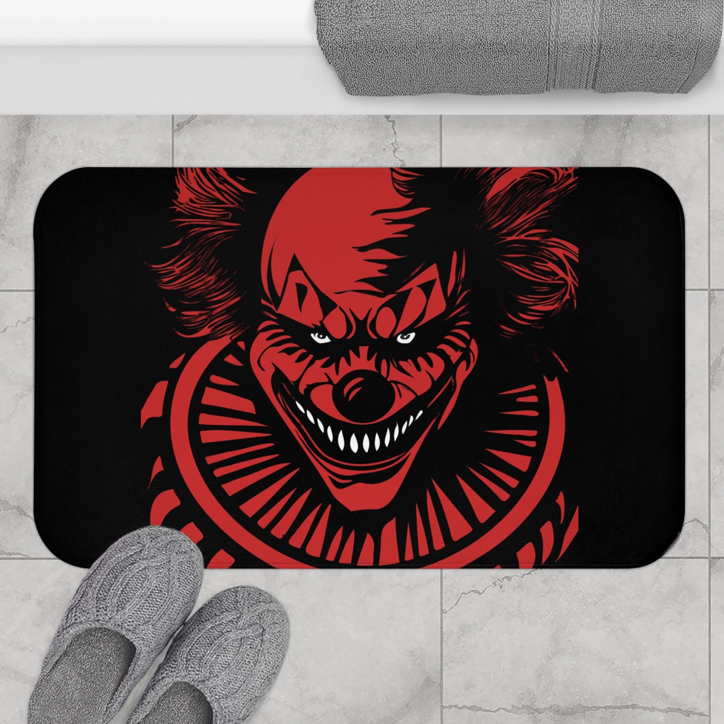 LCM23 Scary Clown Halloween Bath Mat