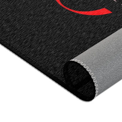 Le' Coop Detailing LLC Company LOGO Stylish Modern Area Rug with Bold Red Design