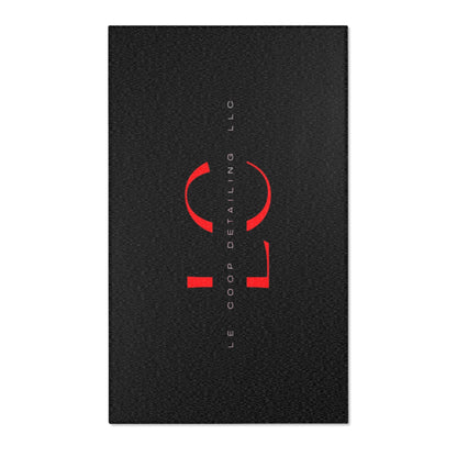 Le' Coop Detailing LLC Company LOGO Stylish Modern Area Rug with Bold Red Design