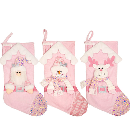 Christmas pink sequins stockings