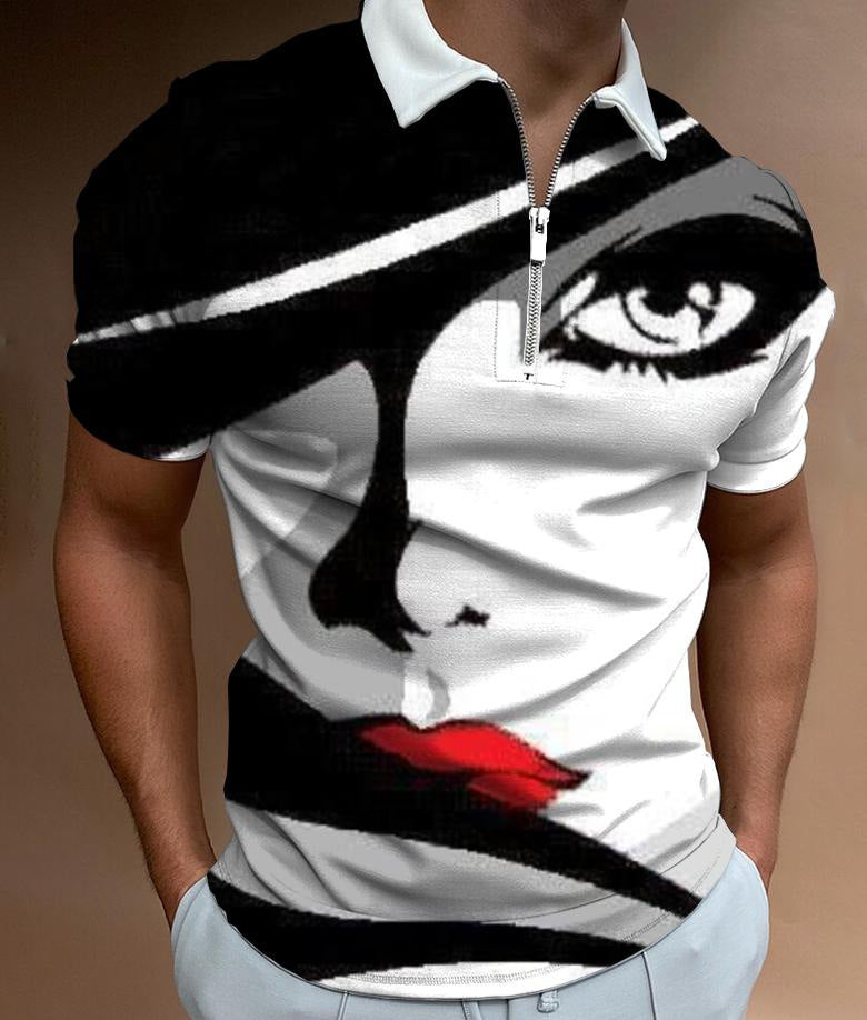 Face Art Print Short Sleeve Men's Shirt