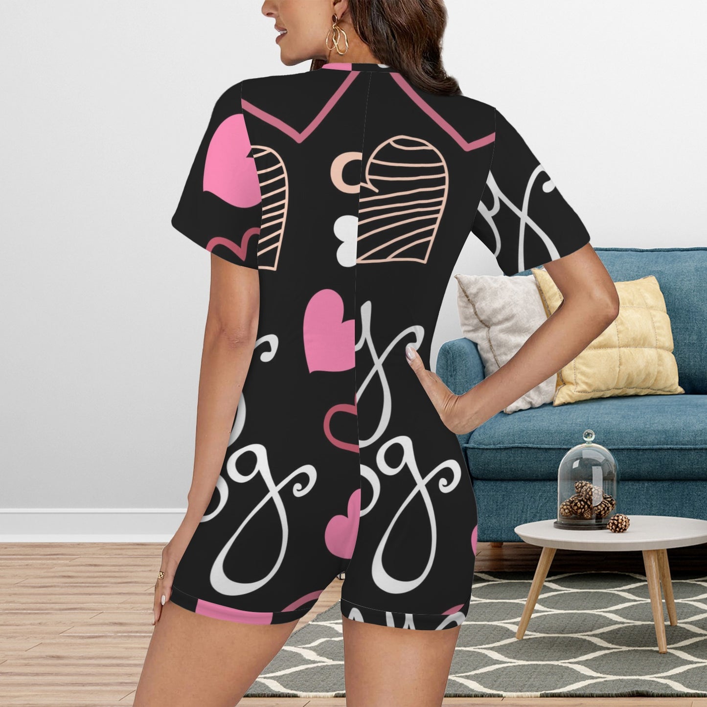 LCM23 My Dog Women's V-Neck Onesies Pajamas
