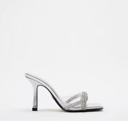 Silver Shiny High Heels