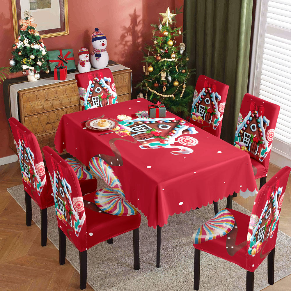 Christmas printed tablecloth/chair cover