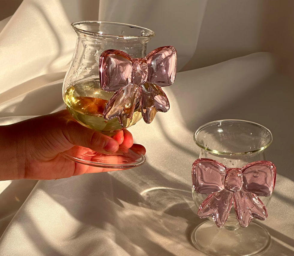 Pink Butterfly Series Instagram Tall Cup Romantic Ritual Champagne Glass Cute Butterfly