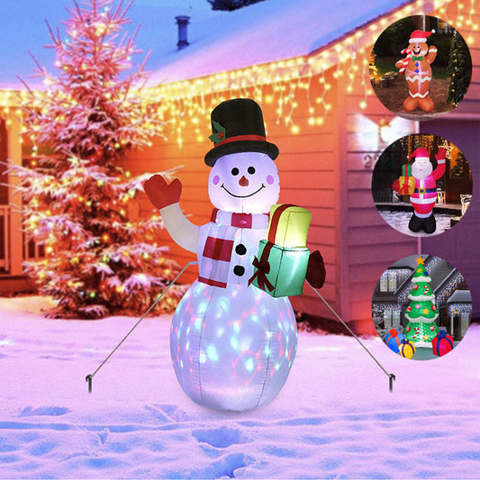 Christmas LED Lights Glowing Santa Tree Snowman Inflatable Outdoor Garden Decor