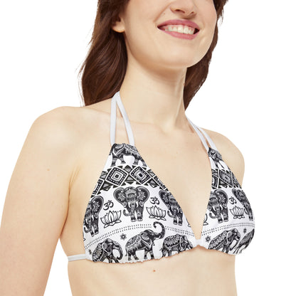 LCM23 African Elephant Print Strappy Bikini Set (AOP)