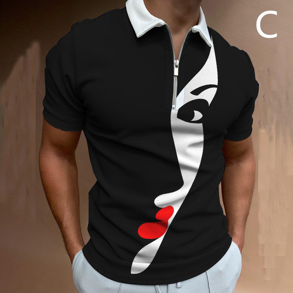 Face Art Print Short Sleeve Men's Shirt