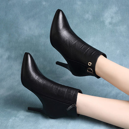 Women's High-Heeled Short Boots Fall Winter