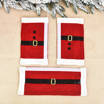 Christmas Decorations Pull Flannelette Refrigerator Handle Gloves