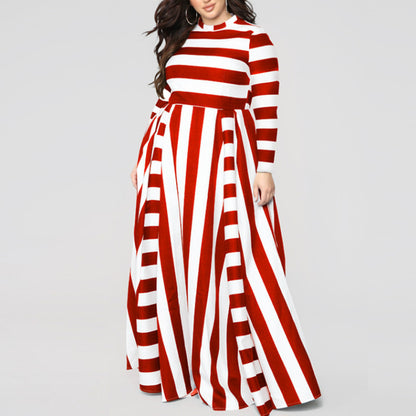 Plus Size Striped Woman''s Dress