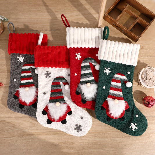 Christmas decorations, candy socks, embroidered Santa Claus socks, Christmas children's gifts, socks, gift bags, pendants