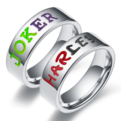 Joker/Harley Squad Stainless Steel Rings Couples