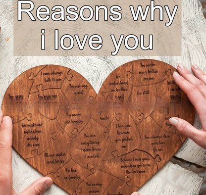 New Valentine's Day Wooden Love Puzzle Resons Why I Love You