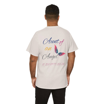 Aunt of an Angel For my family in Honor of Maria Pollock Unisex Heavy Cotton Tee(back customizable for name)