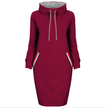 Autumn winter dress w/hood