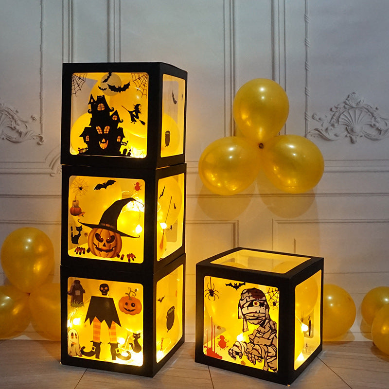 Halloween Balloon Boxes Black/White Party Decor